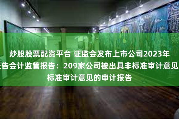 炒股股票配资平台 证监会发布上市公司2023年年度财务报告会计监管报告：209家公司被出具非标准审计意见的审计报告